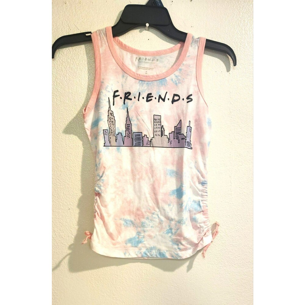 Friends TV Show Graphic Tank Top - Tie Dye Pink & Blue - Cinched Sides - Size M